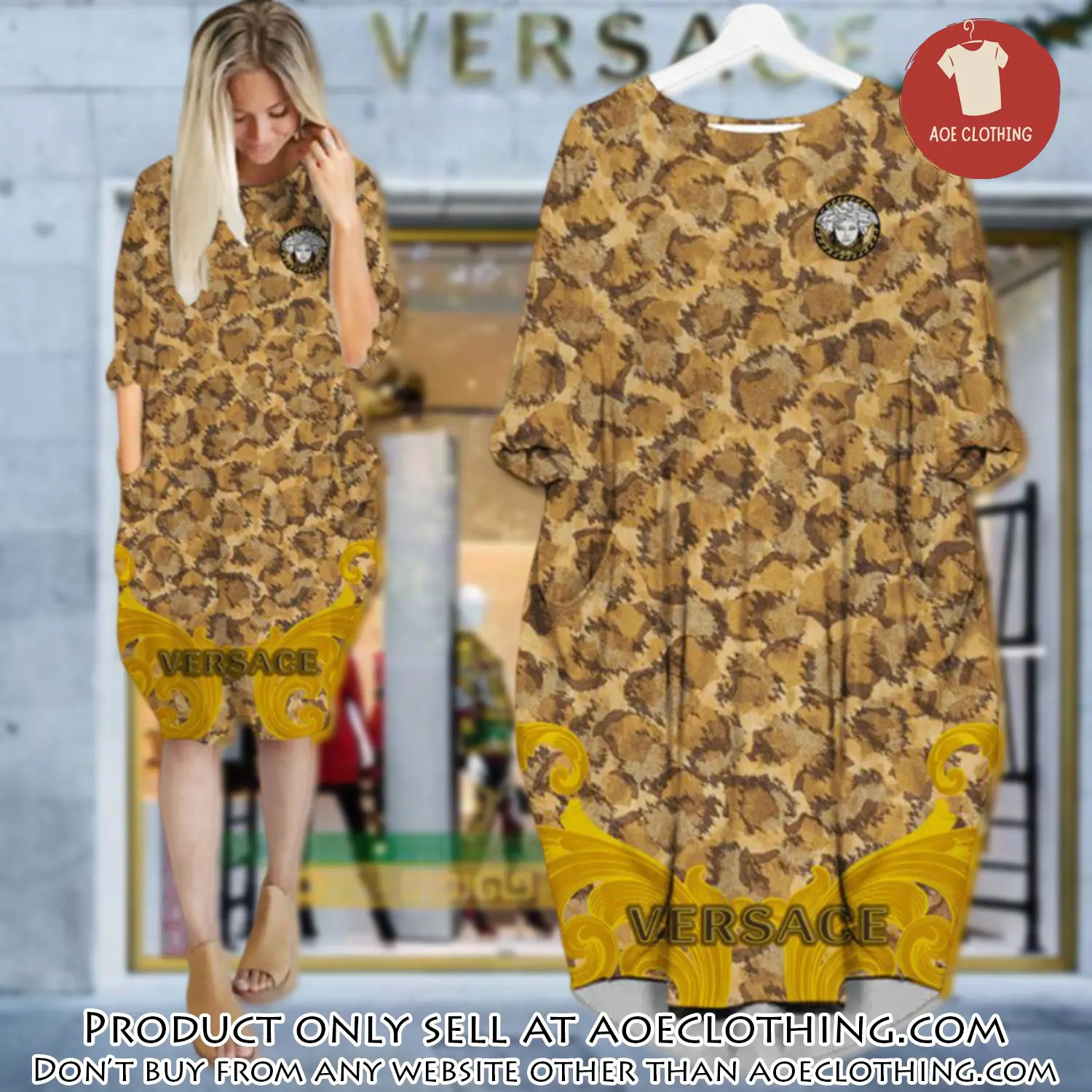 Gianni versace batwing pocket dress luxury brand for women pd065 aoe1836966